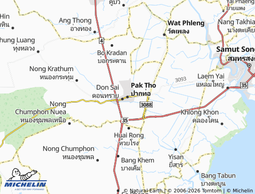 Mapa MICHELIN Pak Tho - ViaMichelin