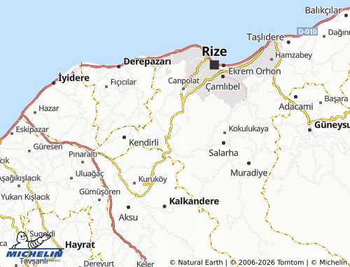 Kaart MICHELIN Yolüstü - ViaMichelin