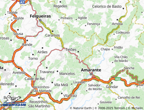 MICHELIN Tabulados map - ViaMichelin