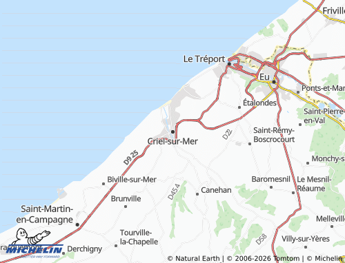 Mapa MICHELIN Criel-sur-Mer - ViaMichelin
