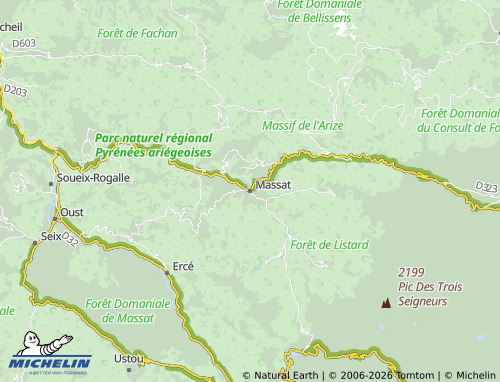 Mappa MICHELIN Massat - ViaMichelin
