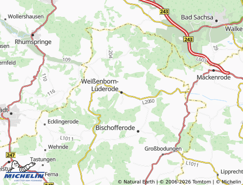 Mapa MICHELIN Weißenborn-Lüderode - ViaMichelin