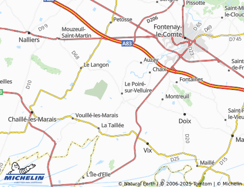 MICHELIN Le Poiré-sur-Velluire map - ViaMichelin