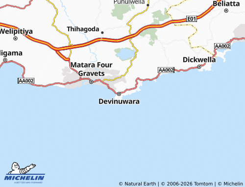 Mapa MICHELIN Devinuwara East - ViaMichelin