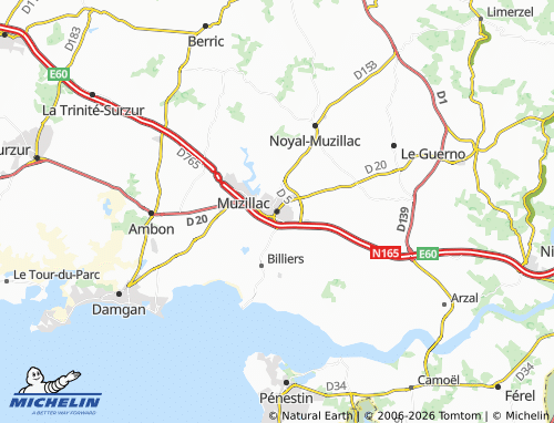 Mapa MICHELIN Muzillac - ViaMichelin