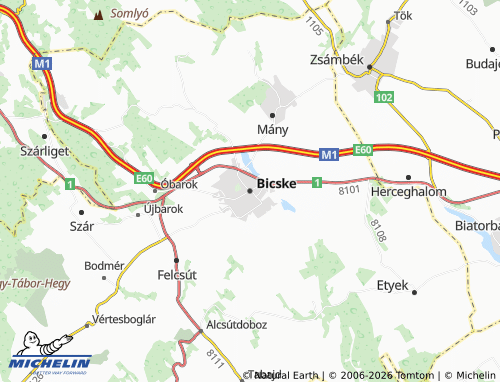 MICHELIN Bicske map - ViaMichelin
