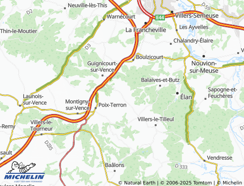 Kaart MICHELIN Villers-sur-le-Mont - ViaMichelin