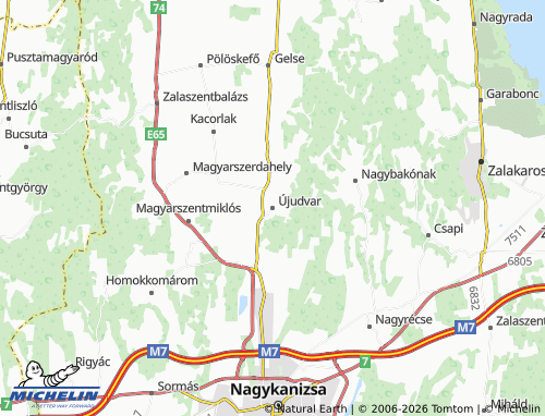MICHELIN Újudvar map - ViaMichelin