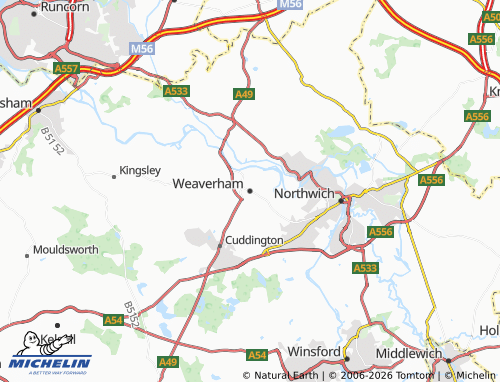 Carte MICHELIN Weaverham - ViaMichelin