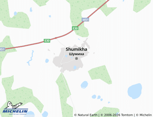 MICHELIN-Landkarte Shumikha - ViaMichelin