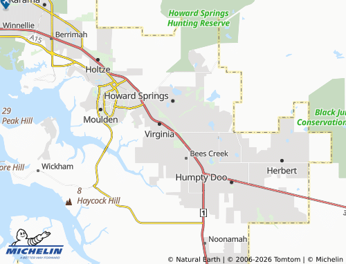 Mapa MICHELIN Coolalinga - ViaMichelin