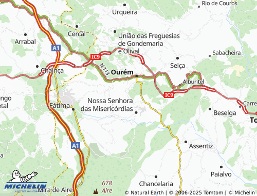 MICHELIN Vales de Nossa Senhora das Misericórdias map - ViaMichelin