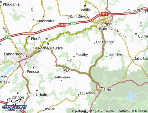 Mappa MICHELIN Ploudiry - ViaMichelin