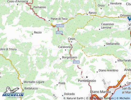 MICHELIN Caravonica map - ViaMichelin