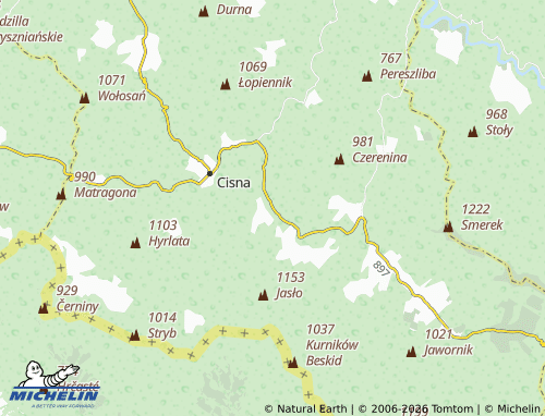 MICHELIN Krzywe map - ViaMichelin