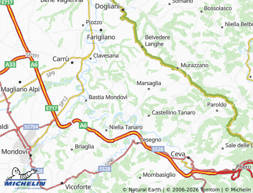 Kaart MICHELIN Rocca Cigliè - ViaMichelin