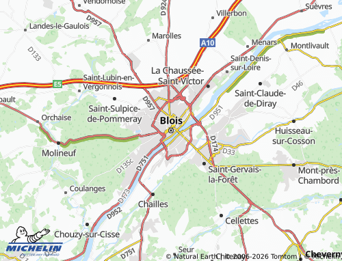 Carte MICHELIN Blois - ViaMichelin