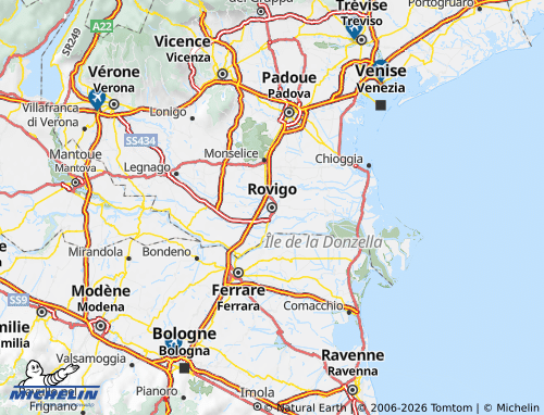 Mappa MICHELIN Rovigo - ViaMichelin