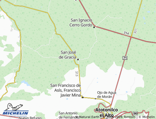 Mappa MICHELIN San José de Gracia - ViaMichelin