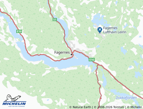 MICHELIN Fagernes map - ViaMichelin