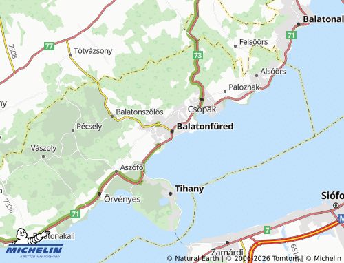 MICHELIN-Landkarte Balatonfüred - ViaMichelin