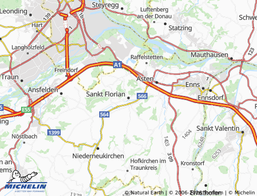 MICHELIN Sankt Florian map - ViaMichelin