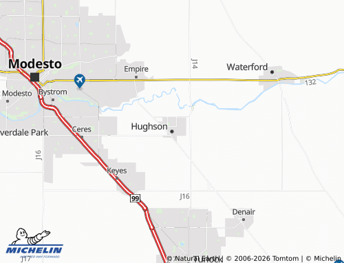 MICHELIN Hughson map - ViaMichelin