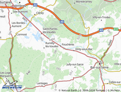 Mappa MICHELIN Fouchères - ViaMichelin