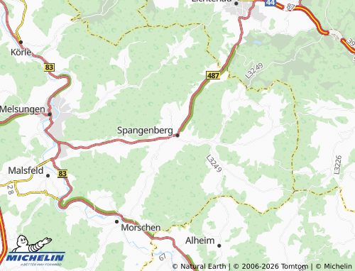 MICHELIN Spangenberg map - ViaMichelin