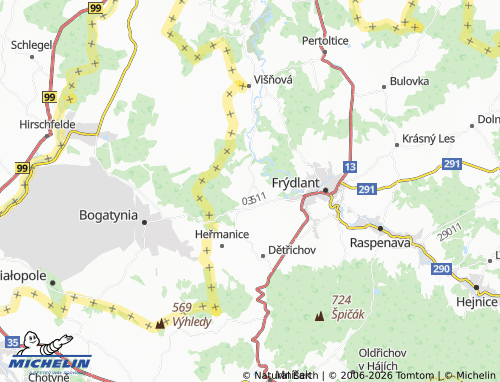 Kaart MICHELIN Kunratice - ViaMichelin