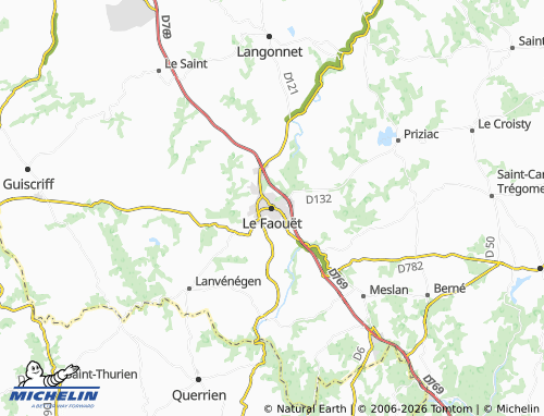 MICHELIN Le Faouët map - ViaMichelin