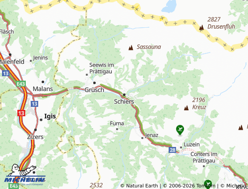 Carte MICHELIN Schiers - ViaMichelin
