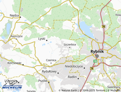 MICHELIN Gaszowice map - ViaMichelin