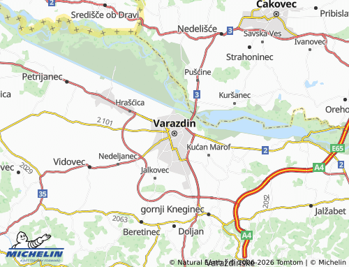 MICHELIN-Landkarte Varazdin - ViaMichelin