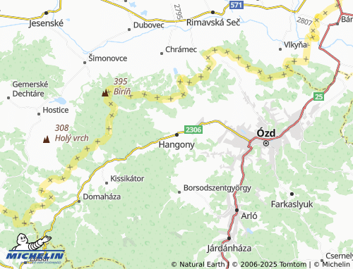 MICHELIN Hangony map - ViaMichelin