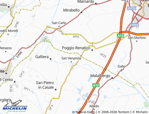 MICHELIN Case Malaguti map - ViaMichelin