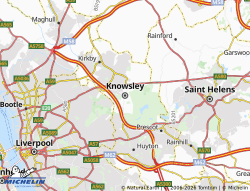 Carte MICHELIN Knowsley - ViaMichelin