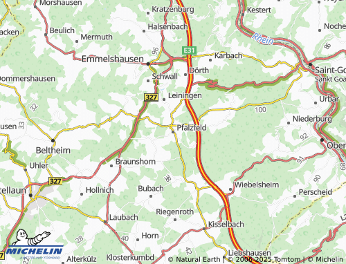 MICHELIN-Landkarte Pfalzfeld - ViaMichelin