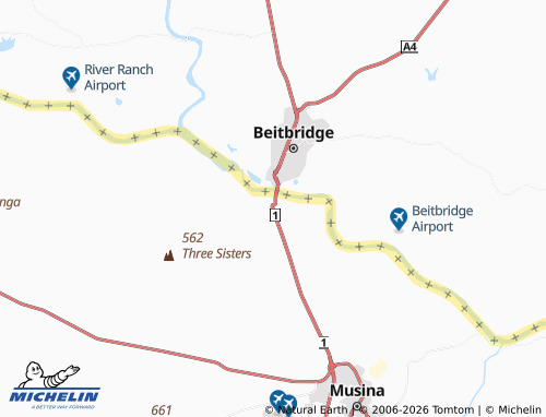 MICHELIN-Landkarte Beit Bridge - ViaMichelin