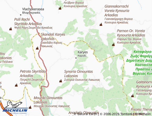 MICHELIN Karyes map - ViaMichelin