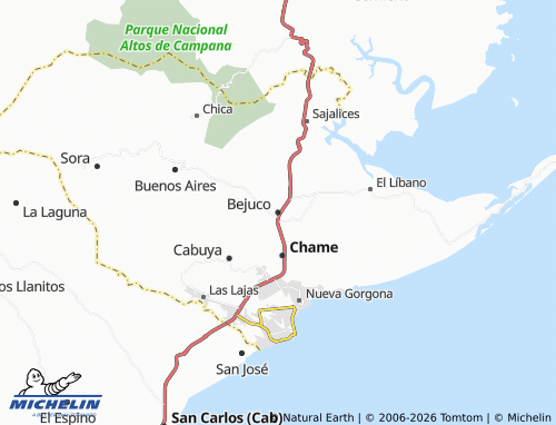 Mappa MICHELIN Bejuco - ViaMichelin