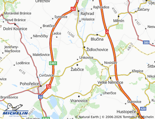 Kaart MICHELIN Unkovice - ViaMichelin