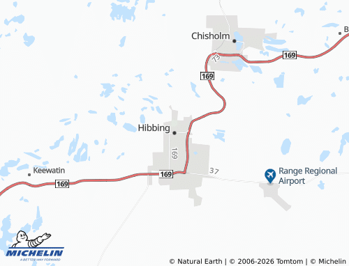 Carte MICHELIN Hibbing - ViaMichelin