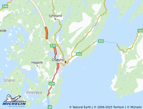 MICHELIN Lyssand map - ViaMichelin