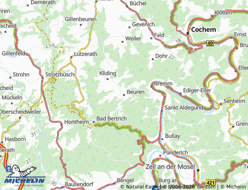 MICHELIN Beuren map - ViaMichelin