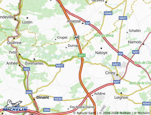 MICHELIN Spontin map - ViaMichelin