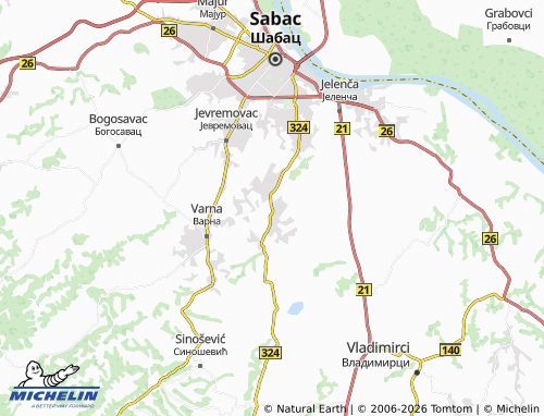 Mapa MICHELIN Gornja Vranjska - ViaMichelin