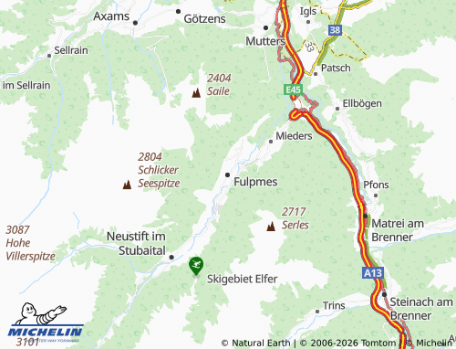 Mapa MICHELIN Fulpmes - ViaMichelin