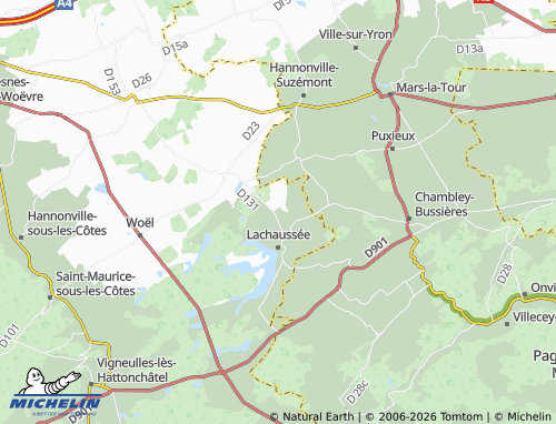 Mapa MICHELIN Hadonville-lès-Lachaussée - ViaMichelin