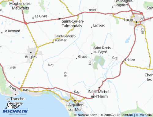 MICHELIN Grues map - ViaMichelin